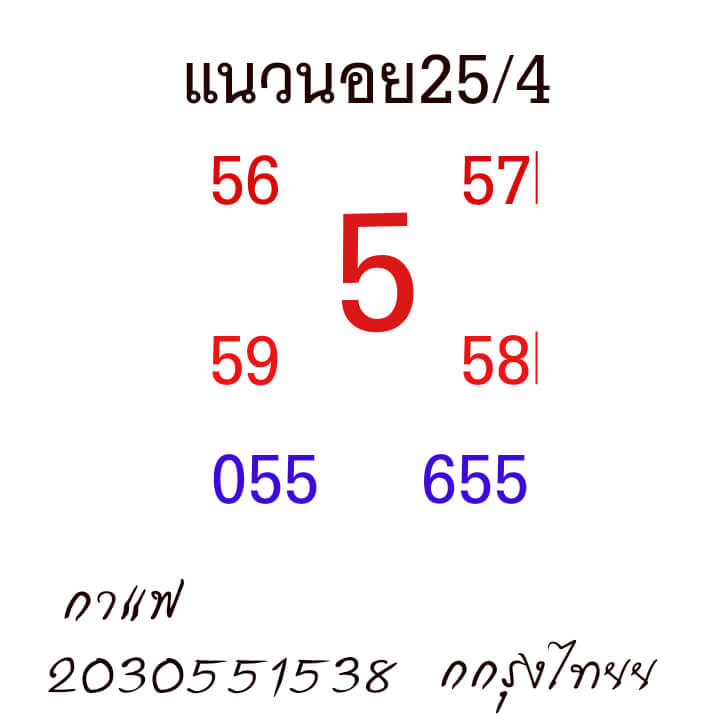 หวยฮานอยวันนี้ 25/4/64 ชุดที่6