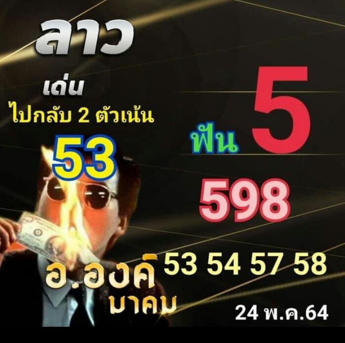 หวยลาววันนี้ 24/5/64 ชุดที่12