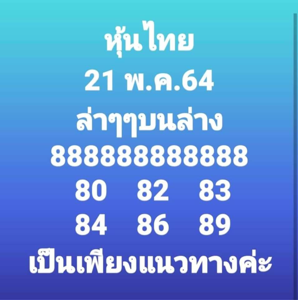 หวยหุ้นวันนี้ 21/5/64 ชุดที่9