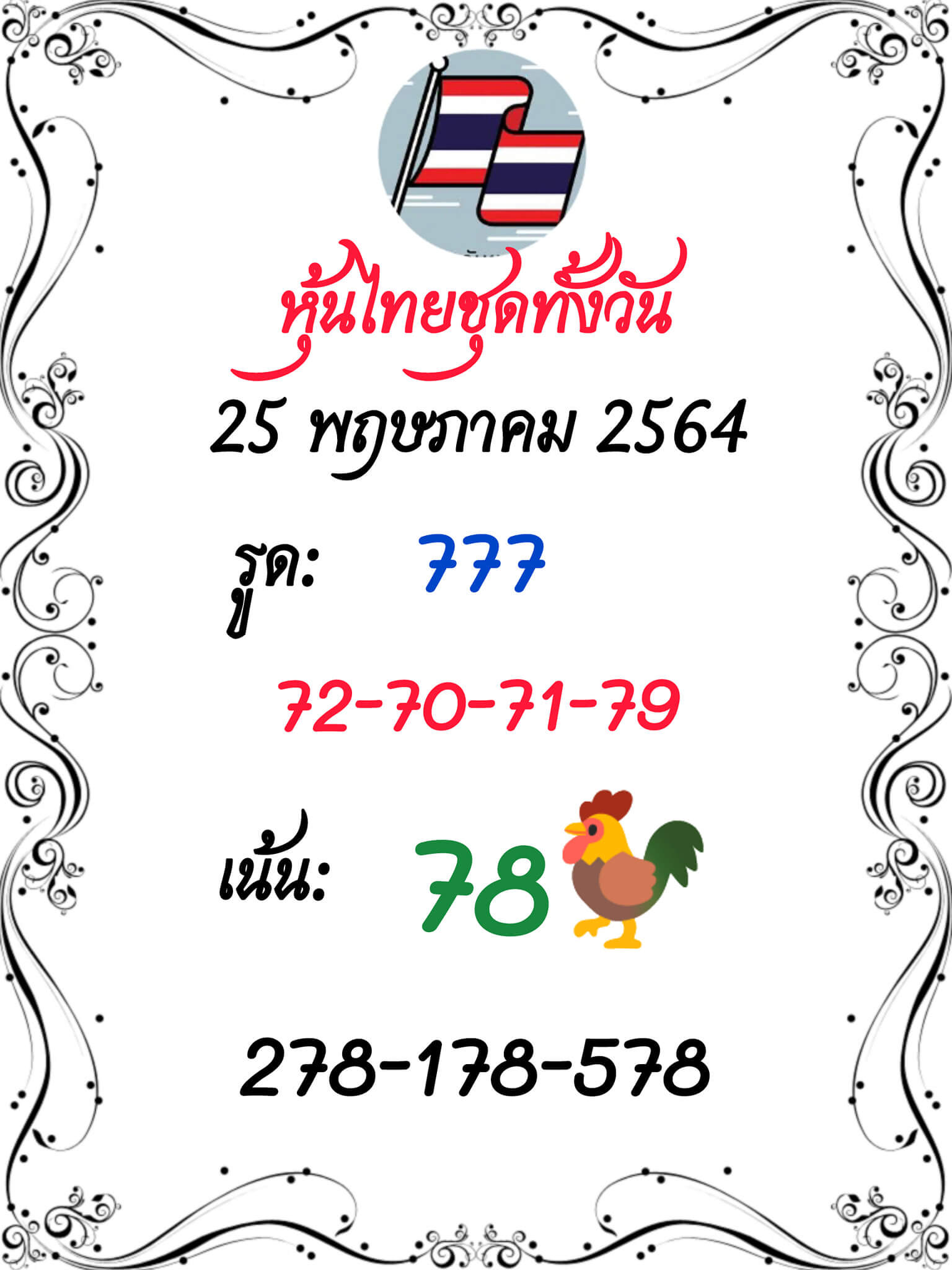 หวยหุ้นวันนี้ 25/5/64 ชุดที่11