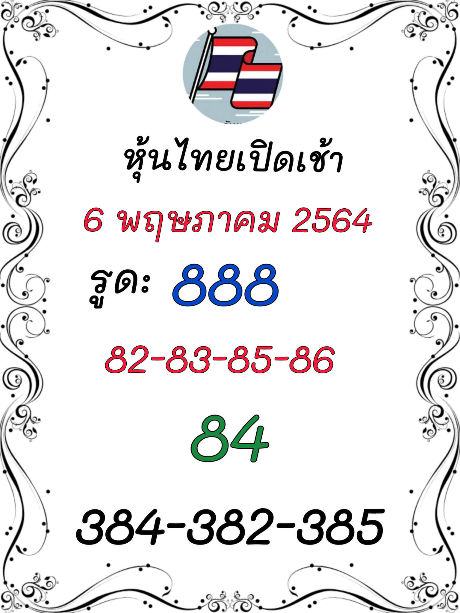 หวยหุ้นวันนี้ 6/5/64 ชุดที่8