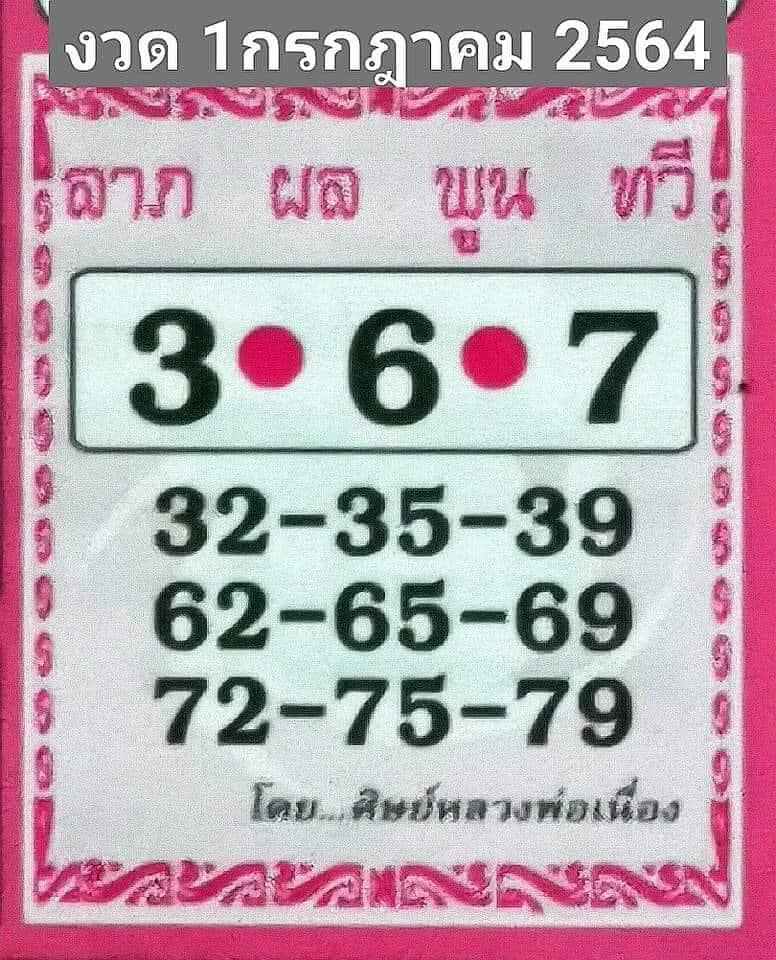 หวยหลวงพ่อเนื่อง1-7-64