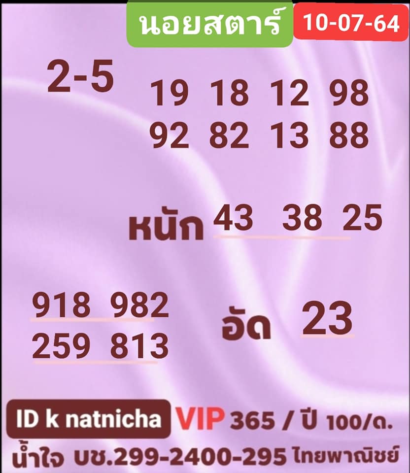 หวยฮานอย10-7-64ชุด14