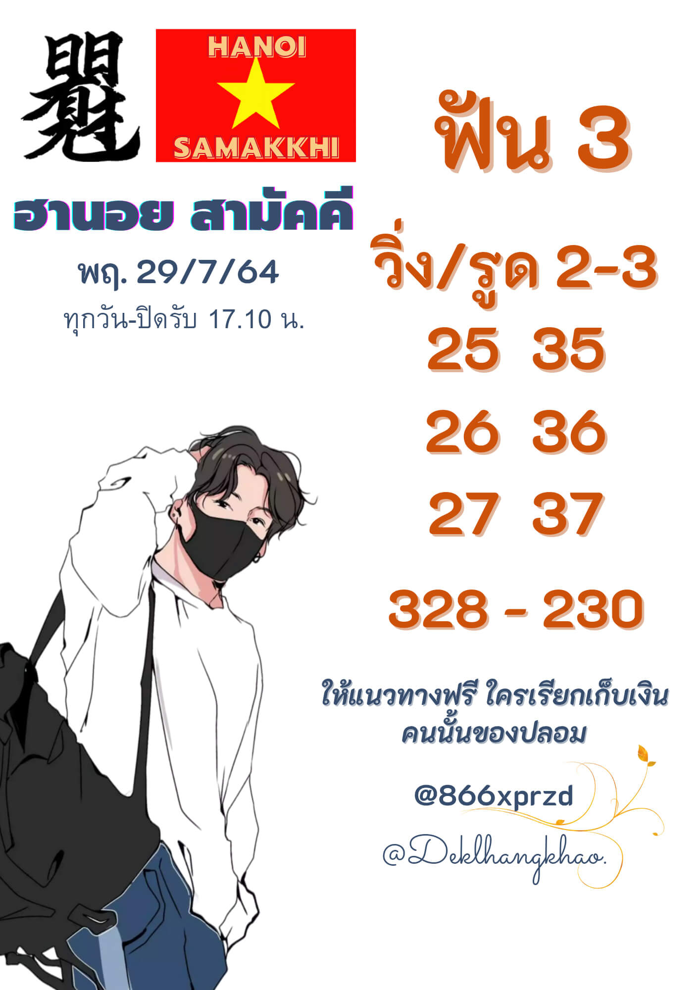 หวยฮานอย29-7-64ชุด4