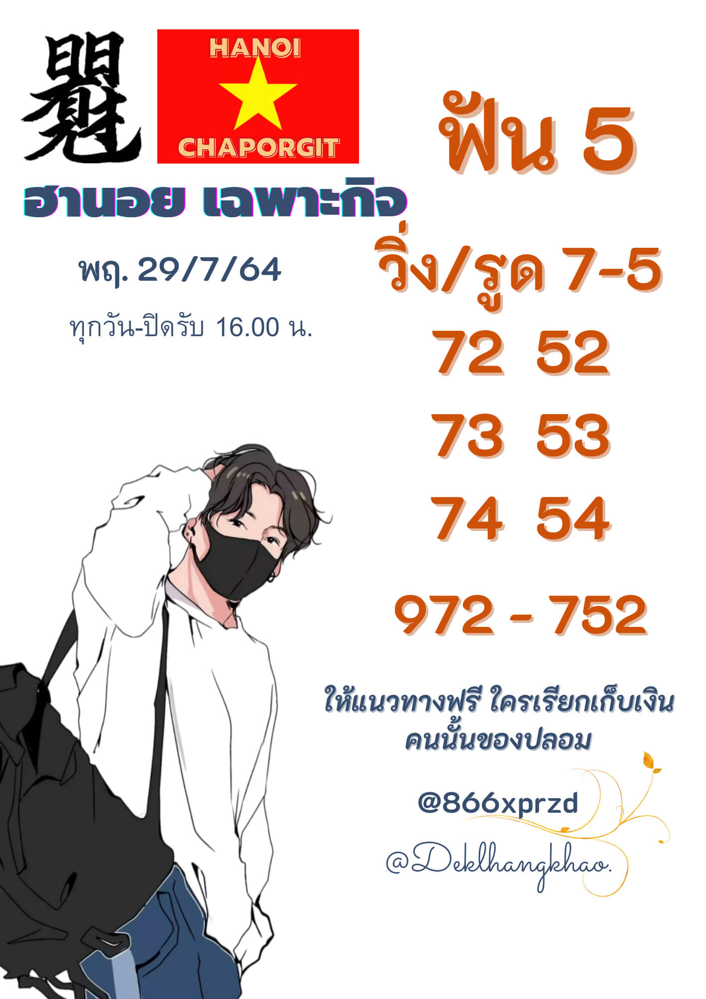 หวยฮานอย29-7-64ชุด6