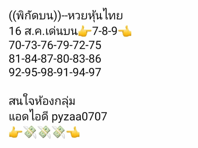 หวยหุ้น 17/8/64 ชุด 12