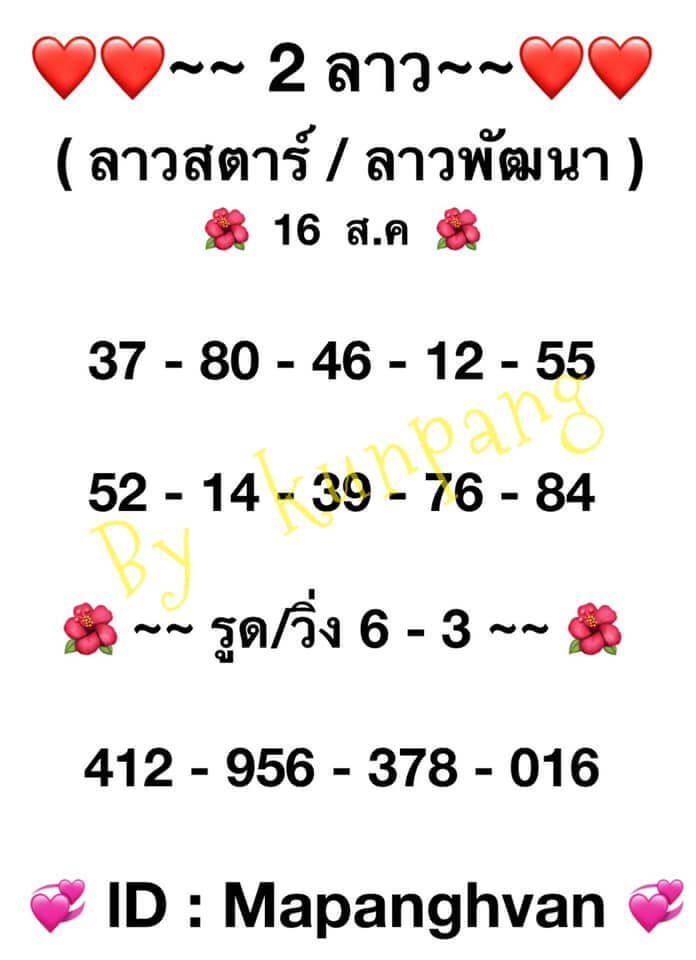 หวยลาว 16-8-64 ชุด1