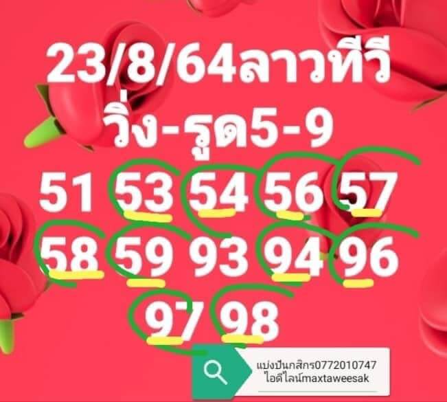 หวยลาว 23-8-64 ชุด 2