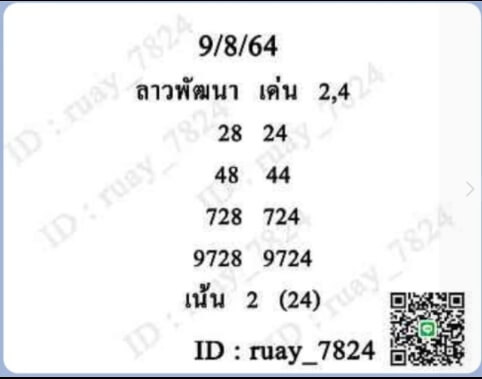 หวยลาว 9-8-64 ชุด 8