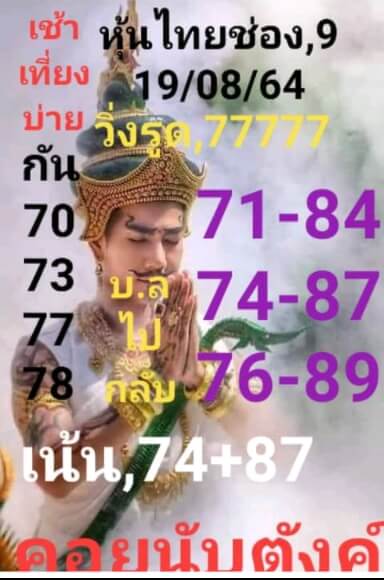 หวยหุ้น 19-8-64 ชุด 12