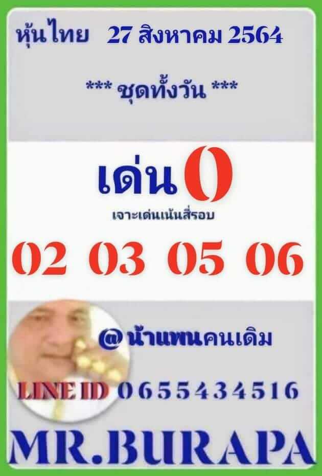 หวยหุ้น 27-8-64 ชุด 12