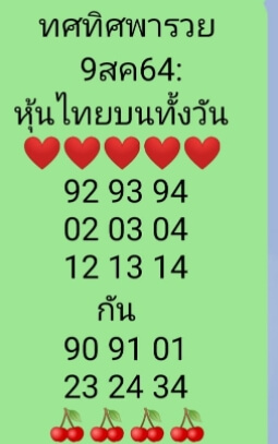 หวยหุ้น 9-8-64 ชุด10