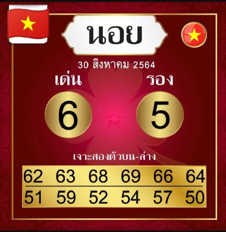 หวยฮานอย 30-8-64 ชุด 8