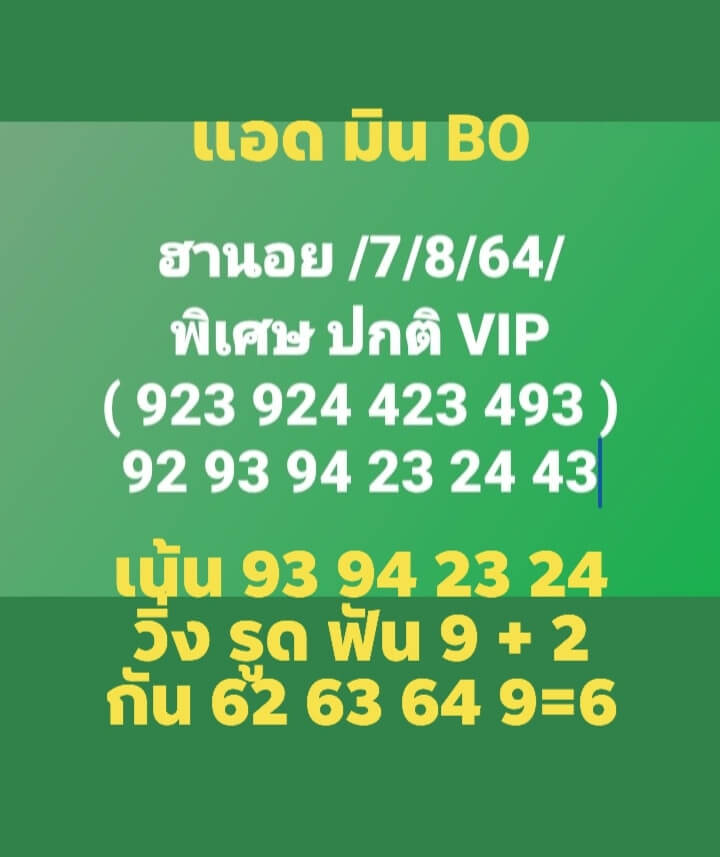 หวยฮานอย 9-8-64ชุด6