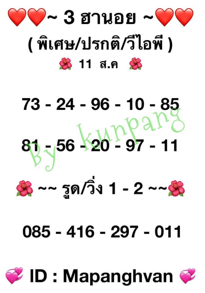 หวยฮานอย11-8-64ชุด1