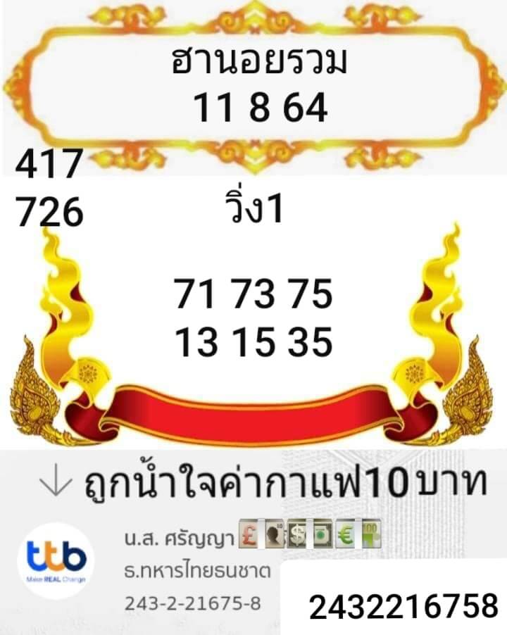 หวยฮานอย11-8-64ชุด11