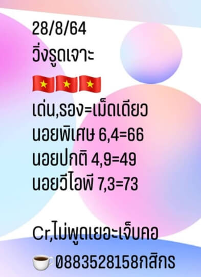 หวยฮานอย28-8-64 ชุด 9