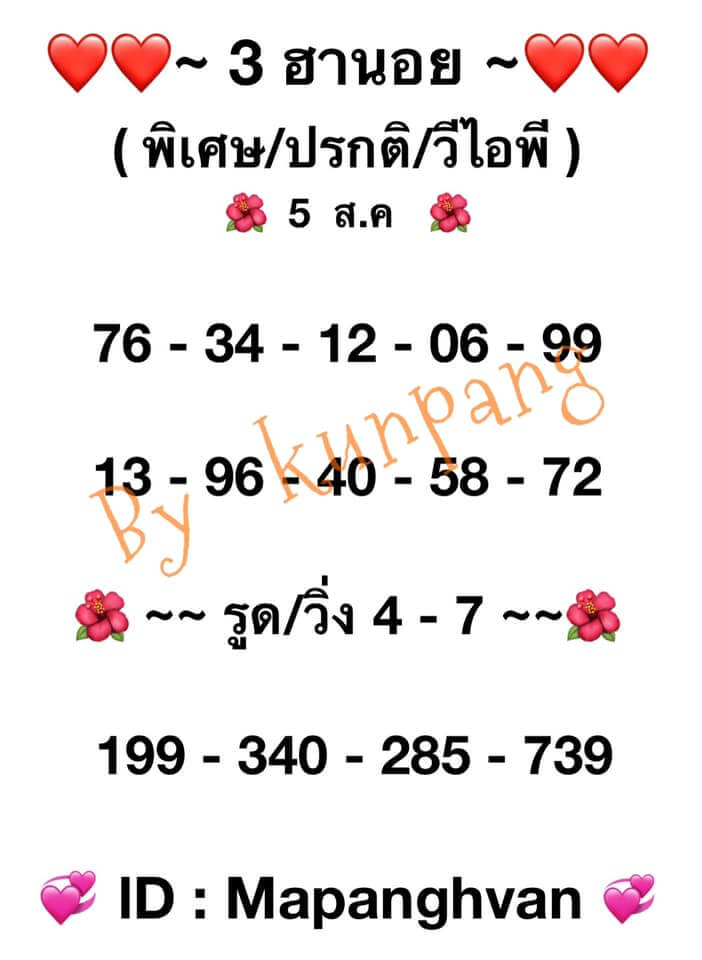 หวยฮานอย5-8-64ชุด11