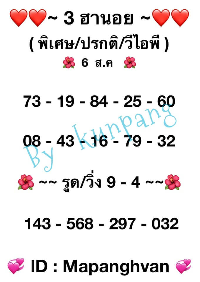 หวยฮานอย6-8-64ชุด2