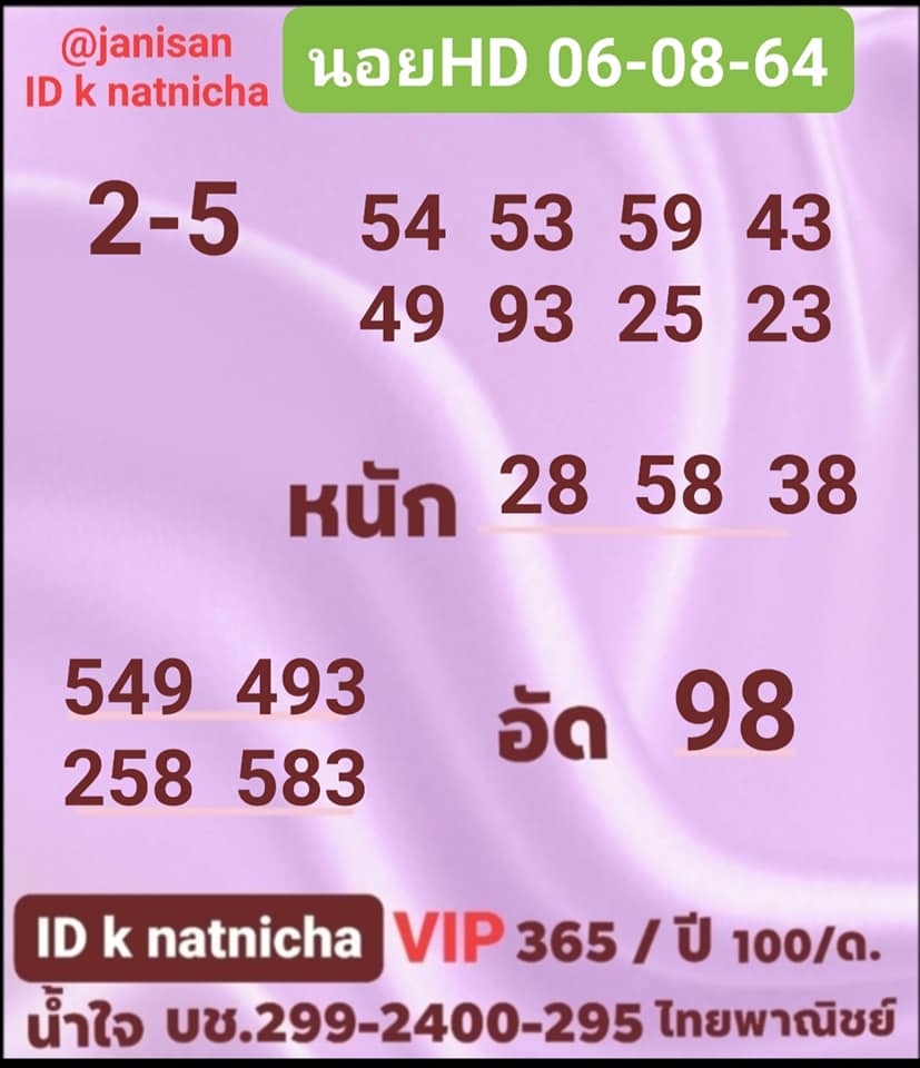 หวยฮานอย6-8-64ชุด5