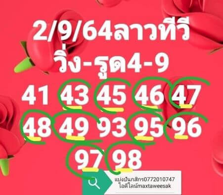 หวยลาว 2-9-64 ชุด 9