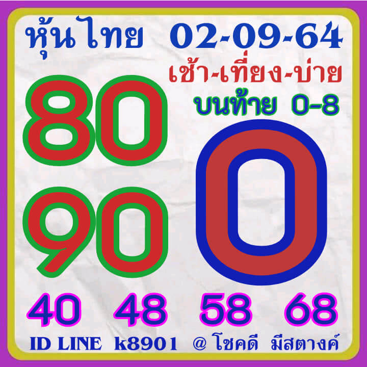 หวยหุ้น 2-9-64 ชุด 12