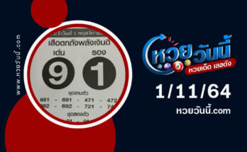 หวยเสือตกถังพลังเงินดีงวด 1/11/64