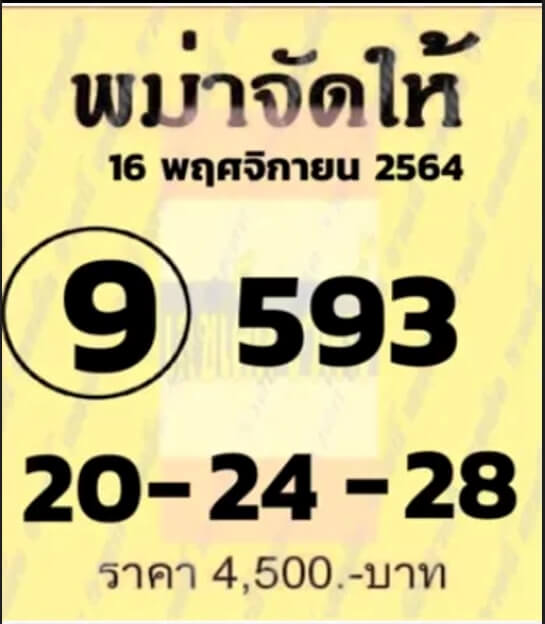 หวยพม่าจัดให้ 16/11/64