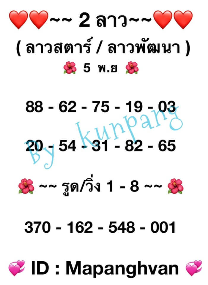 หวยลาว 5-11-64 ชุด 1