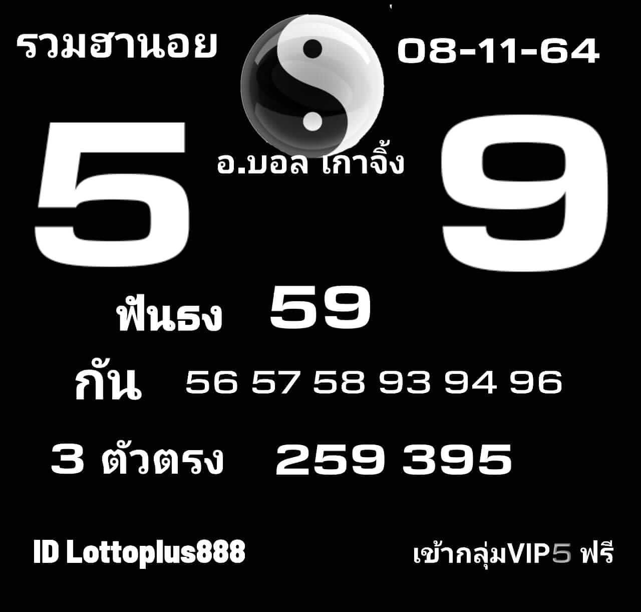 หวยฮานอย 8-11-64 ชุด 12