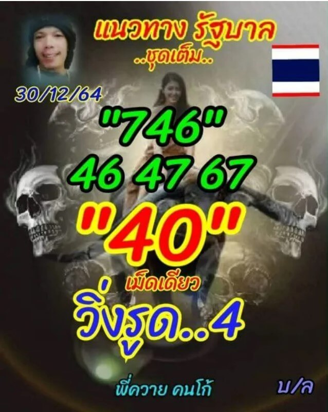 หวยลูกพ่อวิษณุกรรม 30-12-64