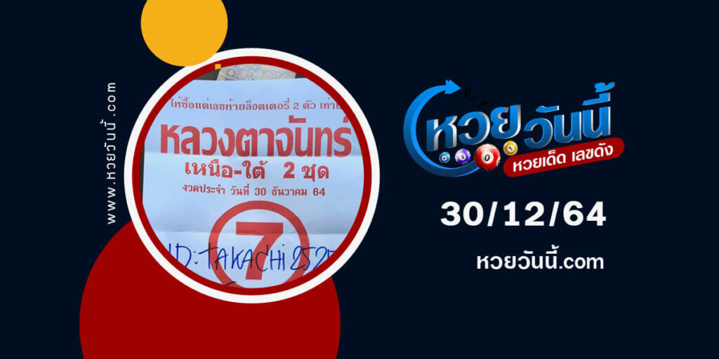 หวยหลวงตาจันทร์30-12-64