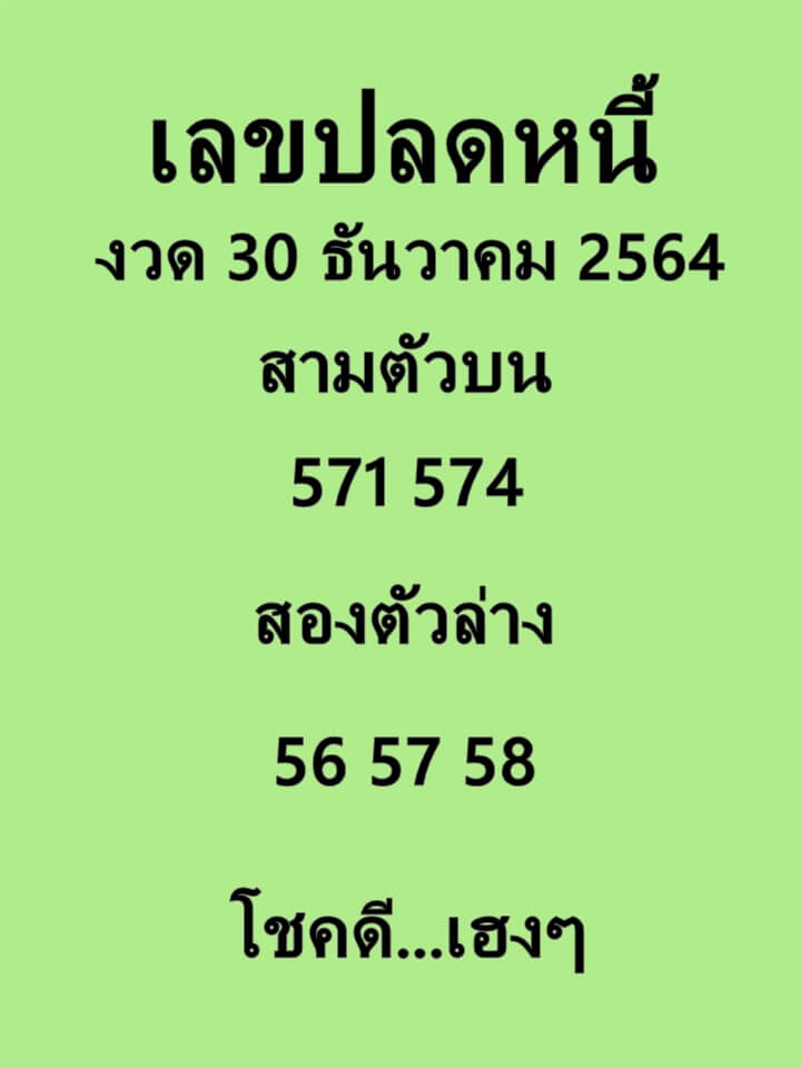 เลขปลดหนี้ 30-12-64