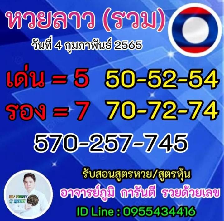 หวยลาววันนี้ 4-2-65 ชุดที่10