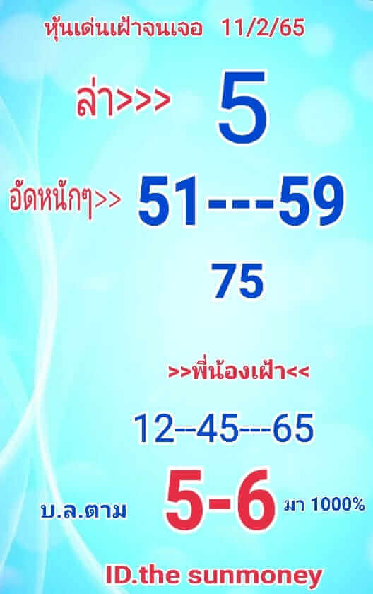 หวยหุ้นวันนี้ 11-2-65 ชุดที่ (2)