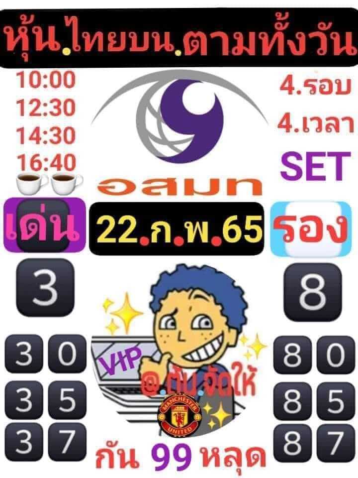 หวยหุ้นวันนี้ 22-2-65 ชุดที่ (3)