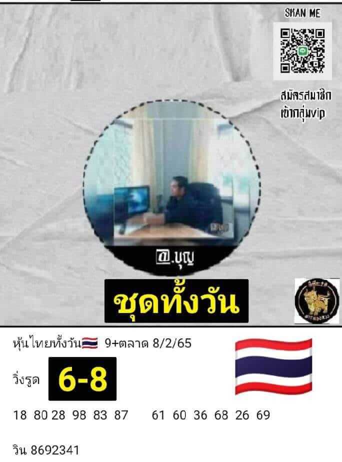 หวยหุ้นวันนี้ 8-2-65 ชุดที่1