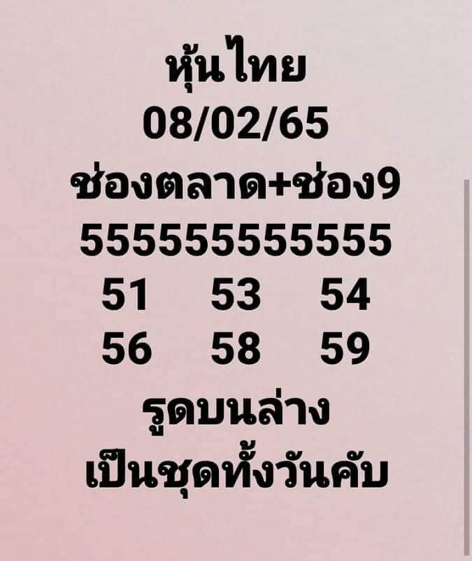 หวยหุ้นวันนี้ 8-2-65 ชุดที่2