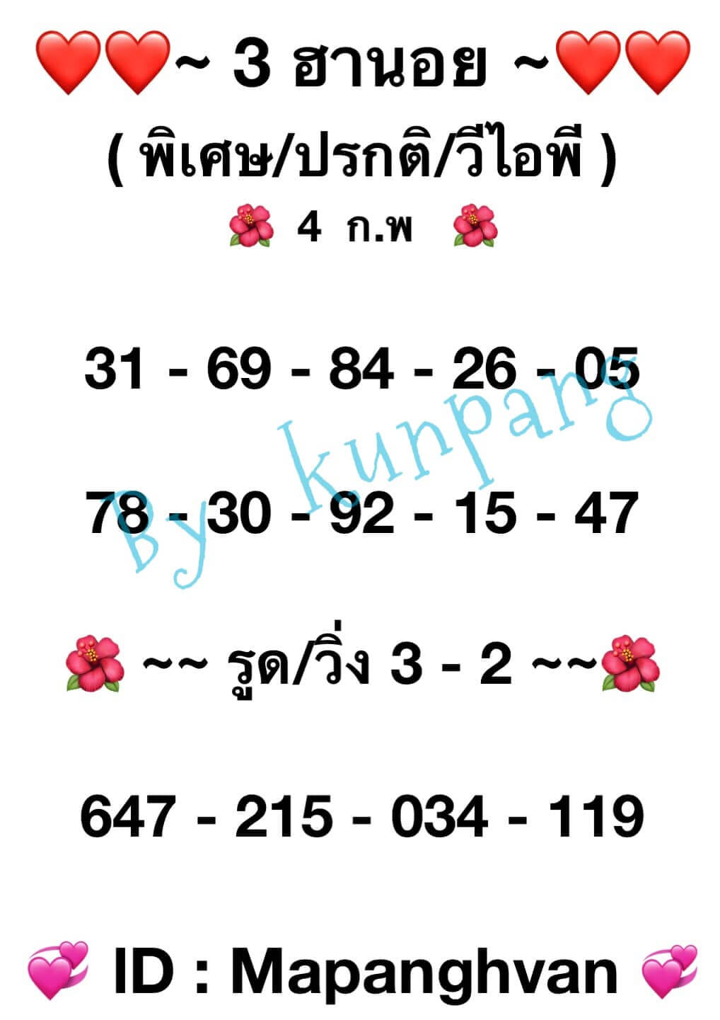 หวยฮานอยววันนี้ 4-2-65 ชุดที่ 10