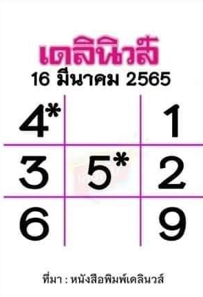 หวยเดลินิวส์ 16-3-65