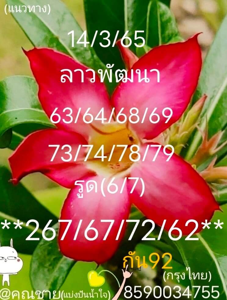 หวยลาววันนี้ 14-3-65 ชุดที่ (10)