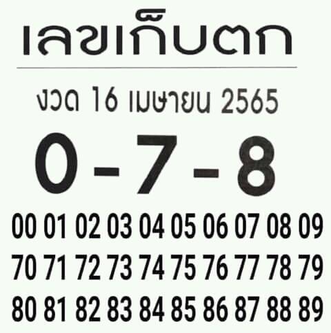 เลขเก็บตก 16-4-65