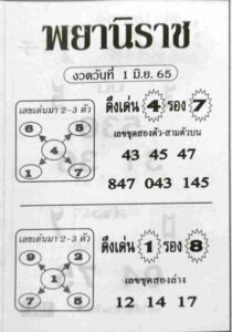 หวยพยานิราช-1-6-65