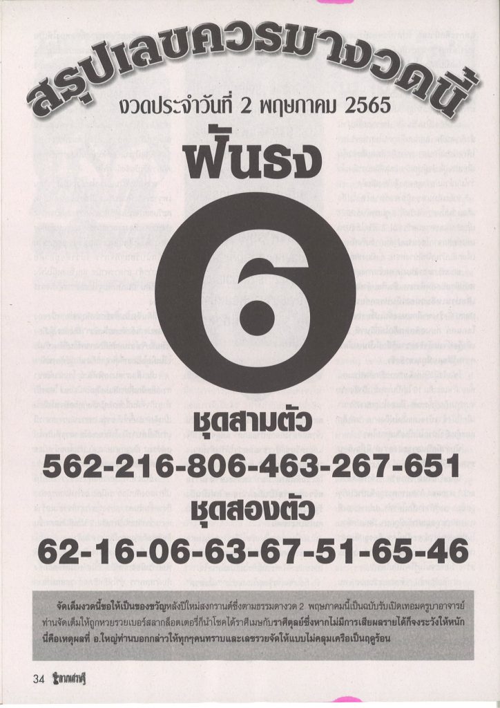 หวยฟันธง2-5-65