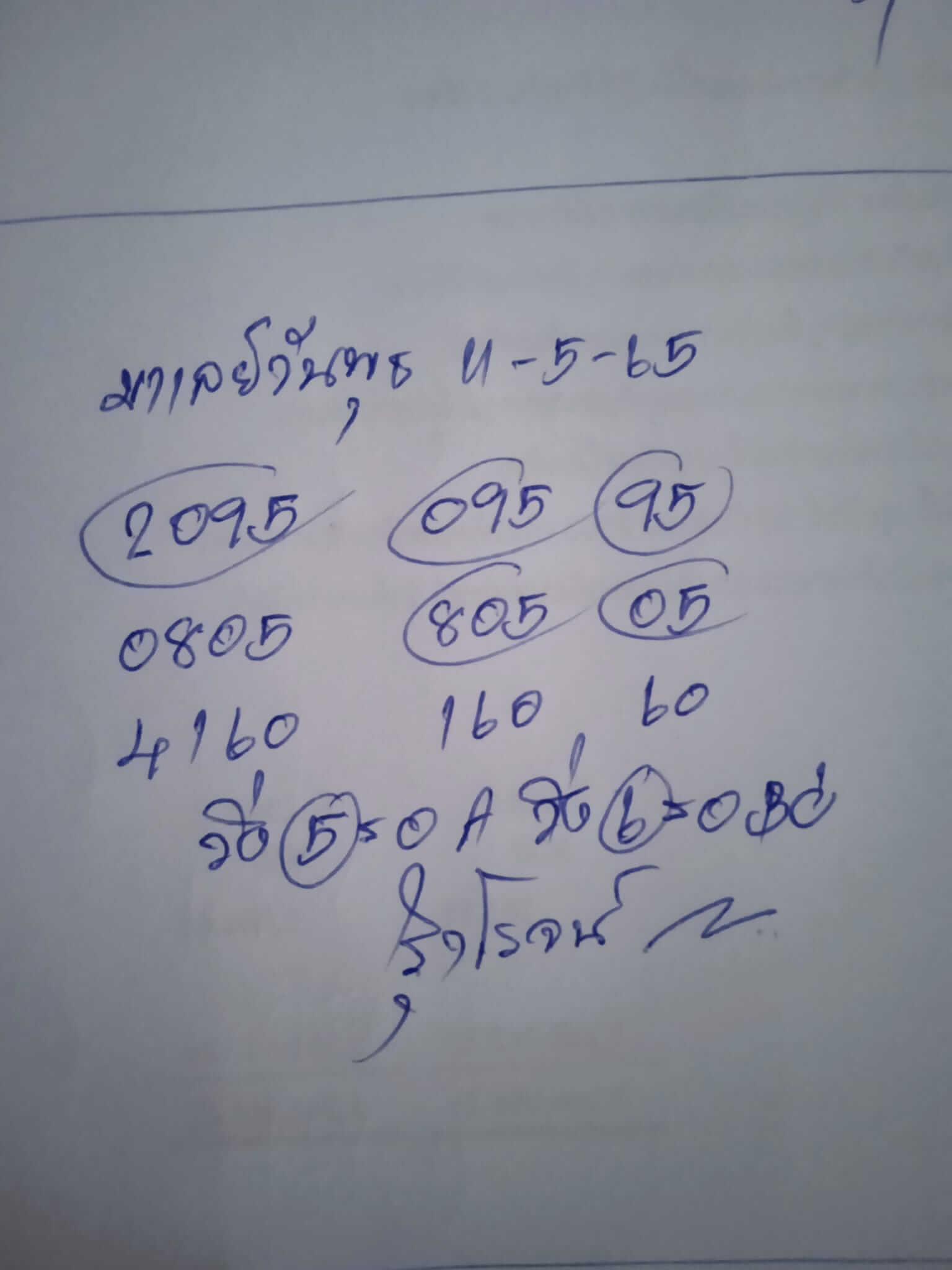 หวยมาเลย์วันนี้ 11-5-65 ชุดที่ (1)