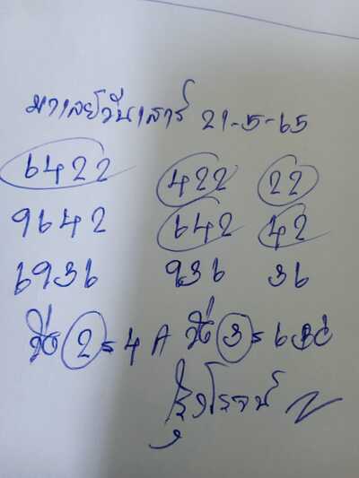 หวยมาเลย์วันนี้ 21-6-65 ชุดที่ (7)