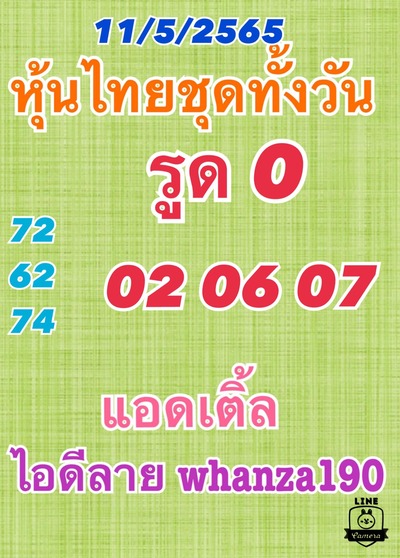 หวยหุ้นวันนี้ 12-5-65 ชุด (10)