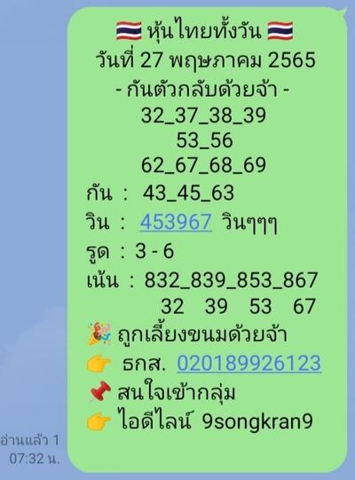 หวยหุ้นวันนี้ 27-5-65 ชุด (4)