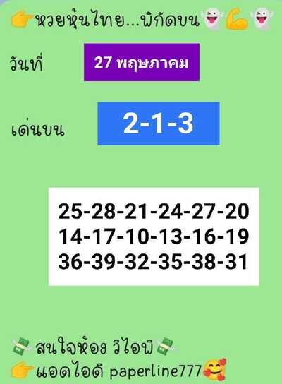 หวยหุ้นวันนี้ 27-5-65 ชุด (9)