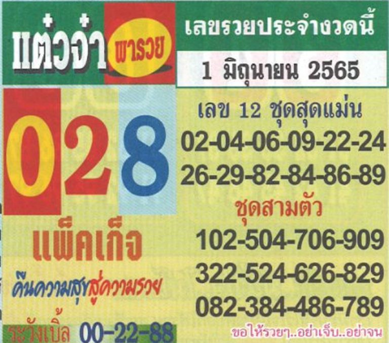 หวยแต๋วจ๋า 1-6-65